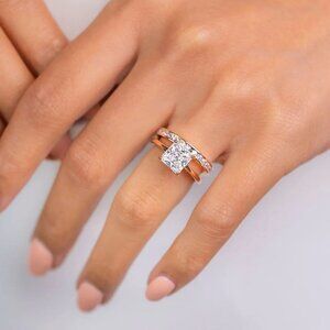 Modern Gents The Olivia Rose Gold and Chloe Rose Gold Ring Set Size 5.5